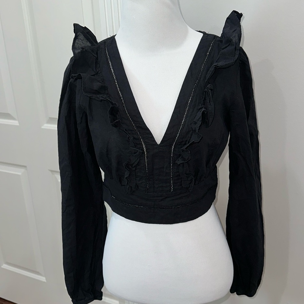 NWOT Whiteroom+Cactus Crop Top with Zip Back Size Small